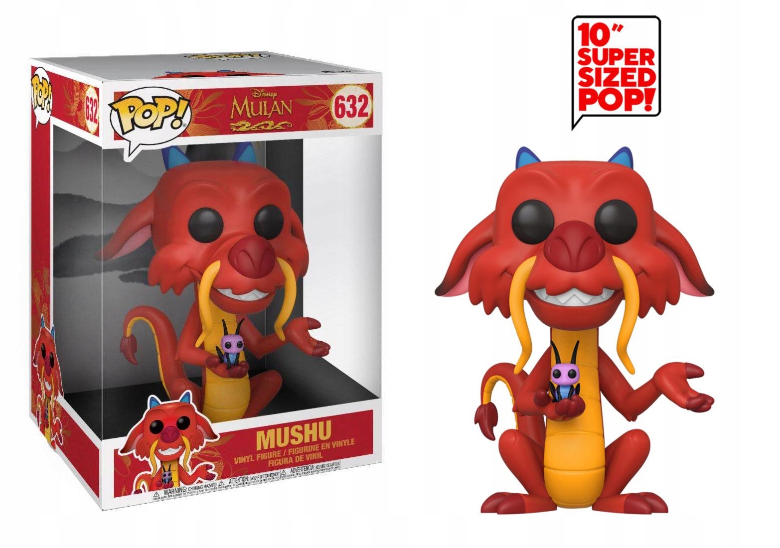 Funko Pop! Mushu 632 Mulan Disney Vinyl JUMBO10' calowy