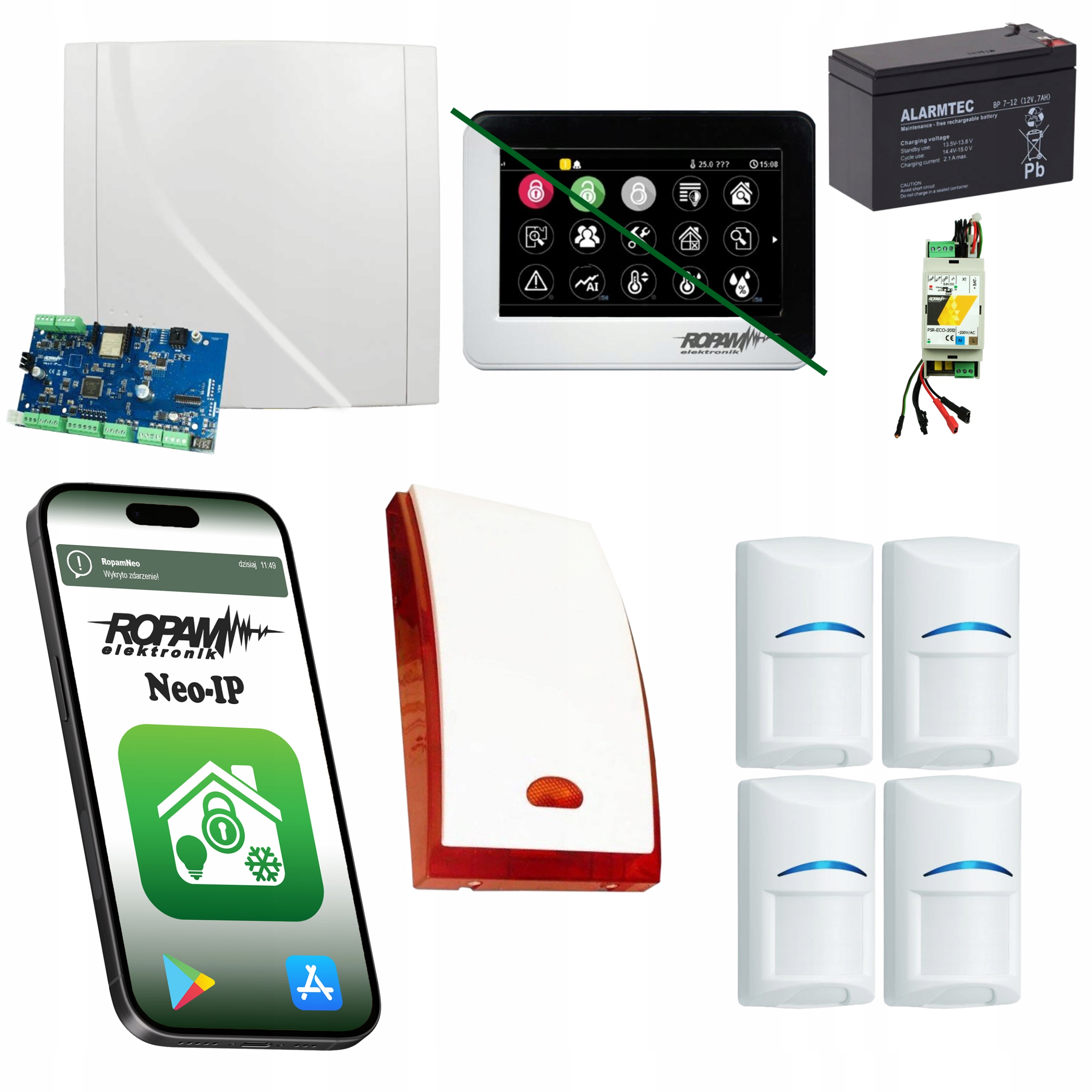 System Alarmowy Ropam Ip Wifi Do Domu 4 Czujki Bosch Profesjonalny Alarm
