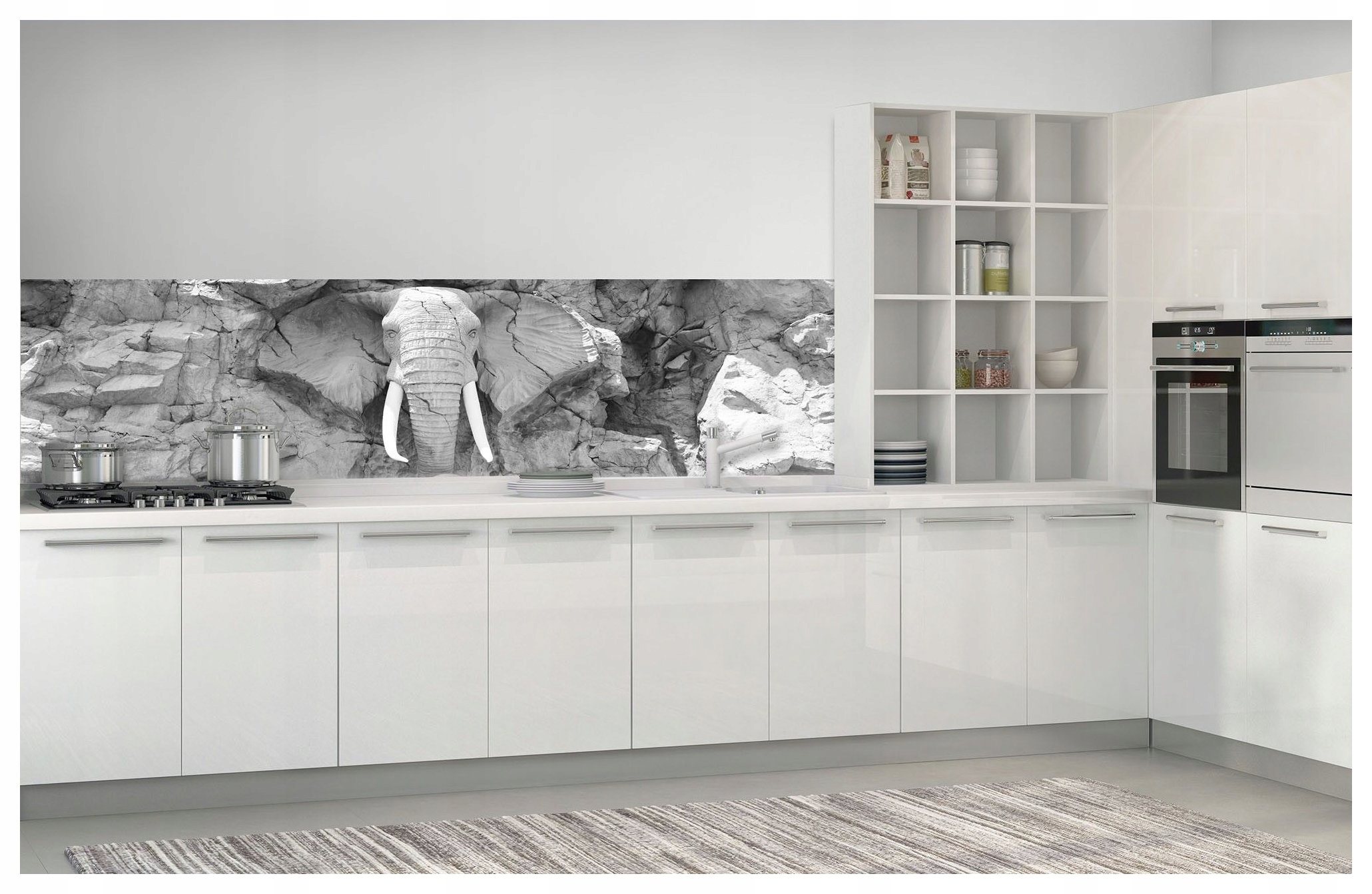 Vliesová fototapeta Slon a kámen Perspektiva Surrealismus 250x60 lepidlo