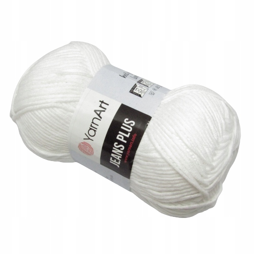 Włóczka YarnArt Jeans Plus Śnieżna Biel 62 100g