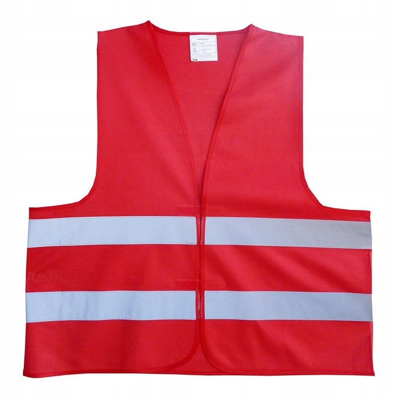 Wysokiej jakości CZERWONA kamizelka odblaskowa XL