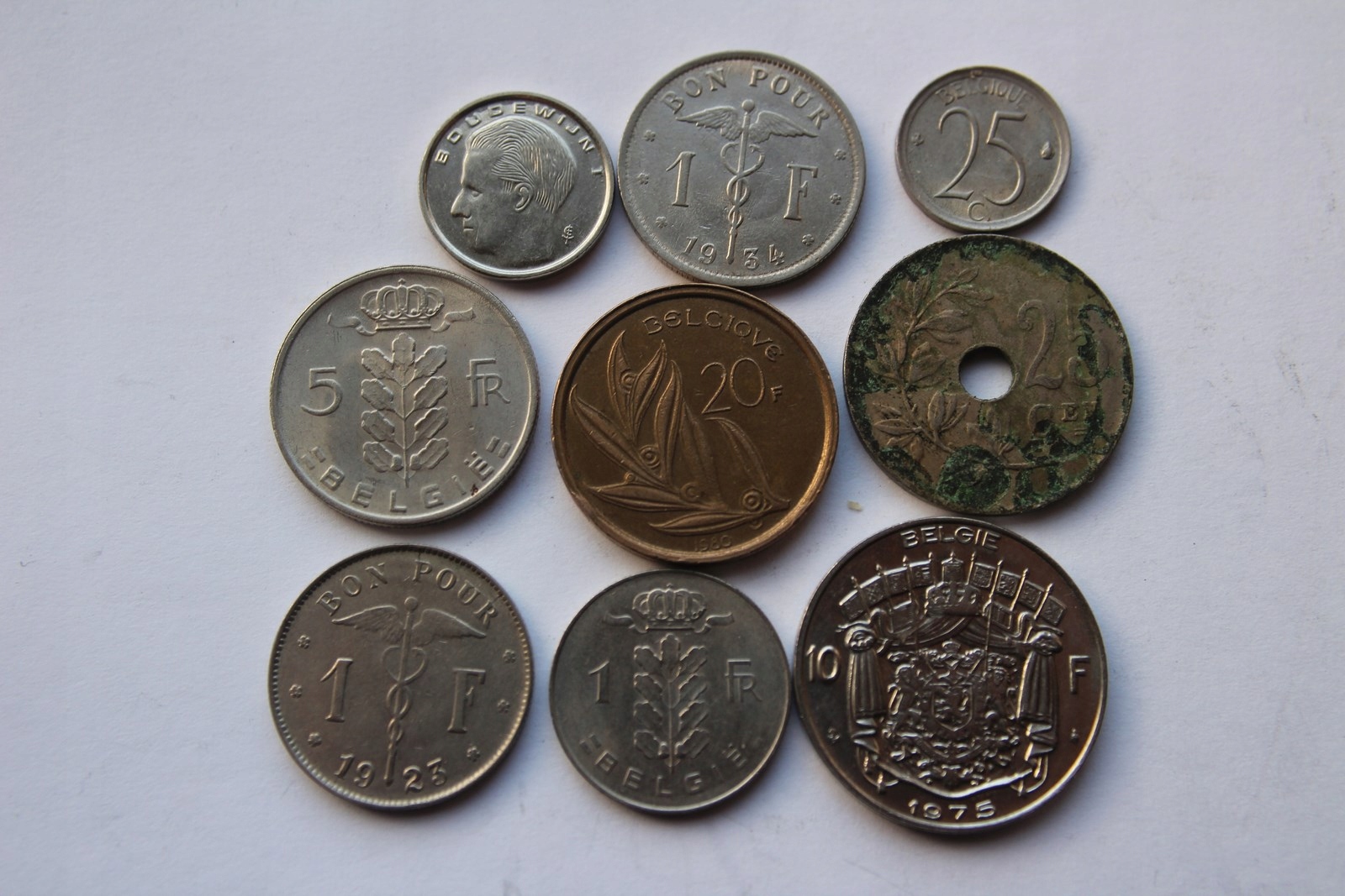 ZESTAW 9 MONET STARA BELGIA -ZEST.60