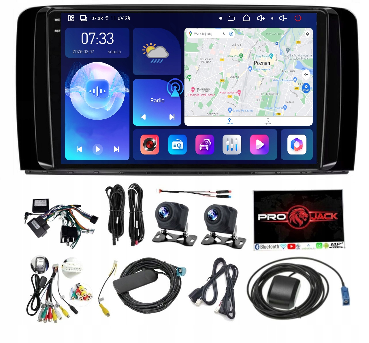 Android Rádio Navigace Carplay Bt Mercedes Třídy R 2006-2014 6GB Ram 128GB Rom Sim