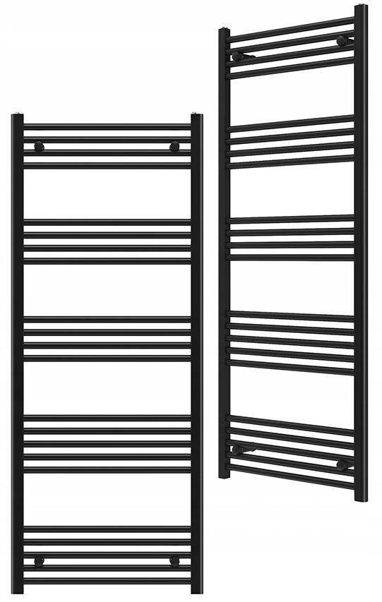 Kúpeľňový Čierny Karbínový Ohrievač 60x150 cm Kaloryfer Montáž 180° Breno