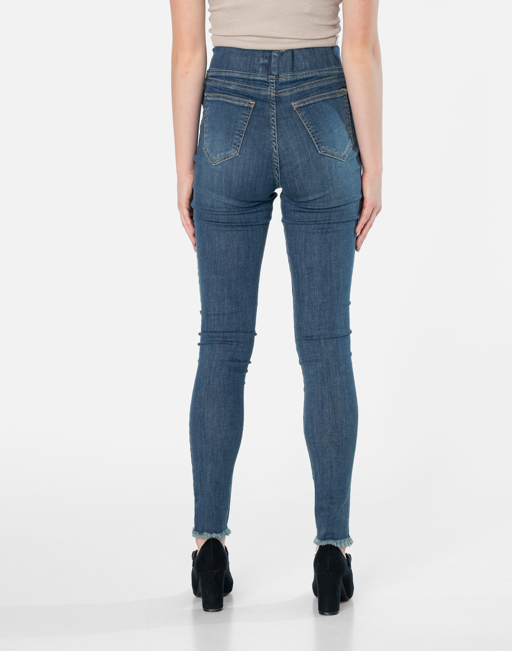 Spodnie Jeans Rurki Damskie Wysoki Stan 9021A-5 32 Fason rurki