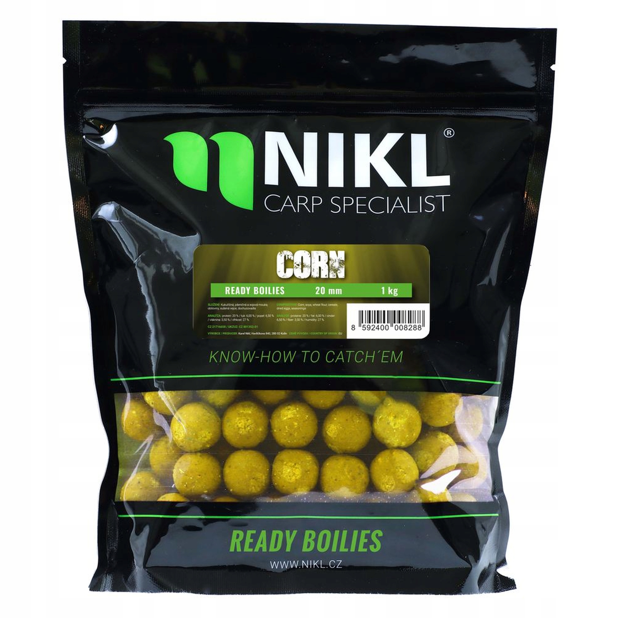 3x Kulki karpiowe Proteinowe Ready Boilie Corn 20mm 3kg Karel Nikl