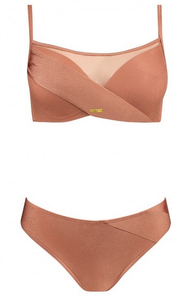 Self Plavky Push Up S1002N Fashion 10 Karamelové 46C 90C 3XL