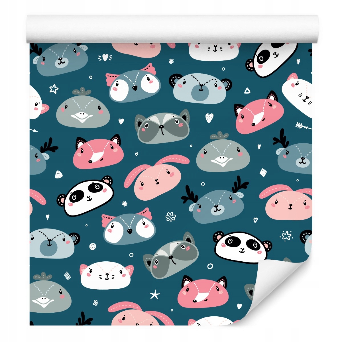 Tapeta pro děti zvířátka kočičky srdce květiny