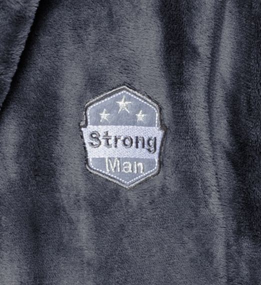 CIEPŁY MIŁY DŁUGI SZLAFROK MĘSKI Z KAPTUREM XXL Wzór dominujący inny wzór