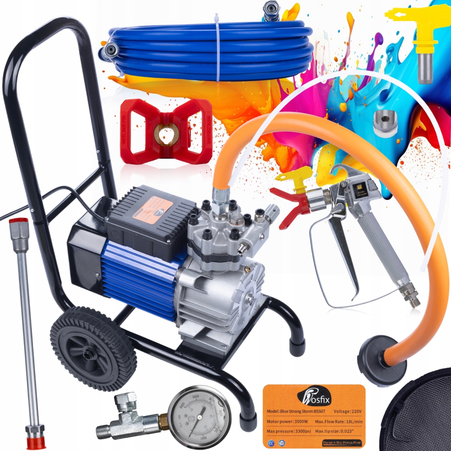 Profesionální Malířský Agregát Pro Malování 18 L/min 3500W Hq Lanková Pistole