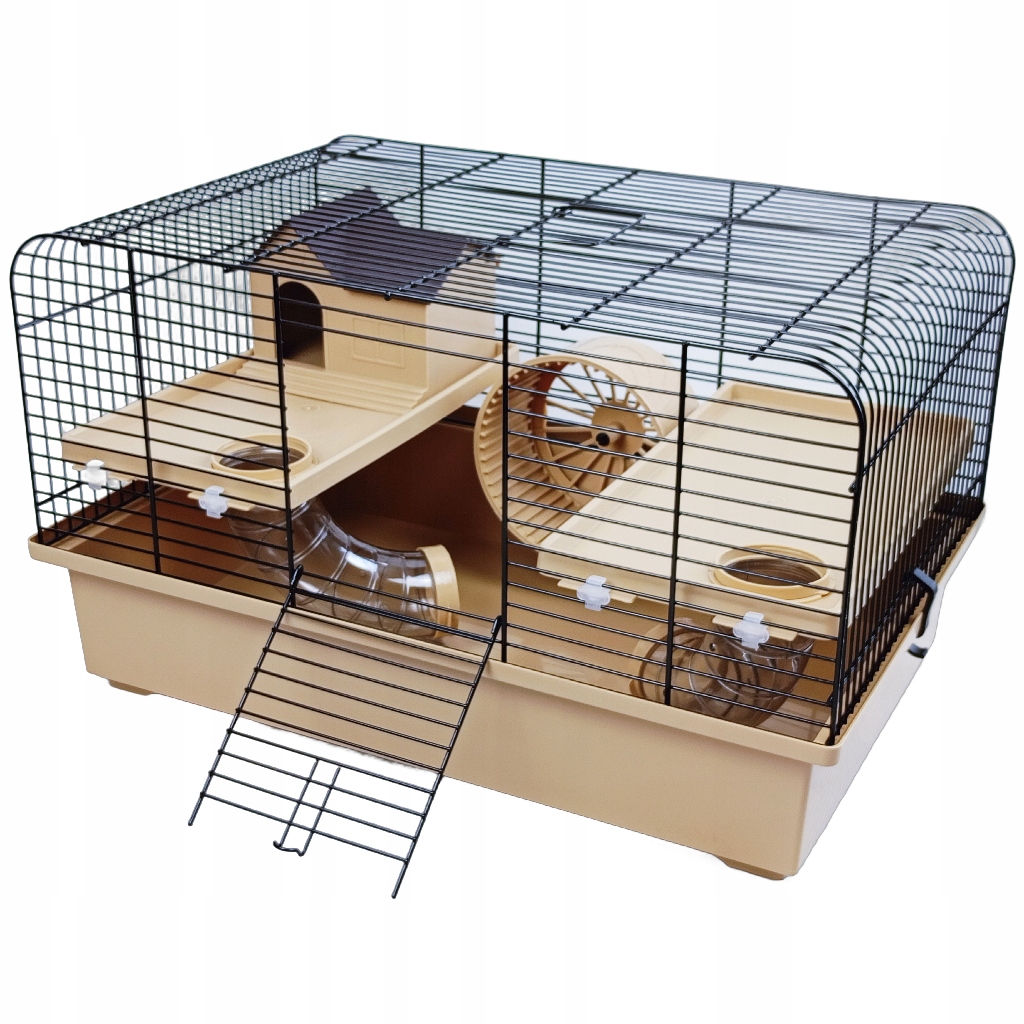 Klatka domek dla chomika myszki gryzoni wyposażenie tunele piętra karuzela!