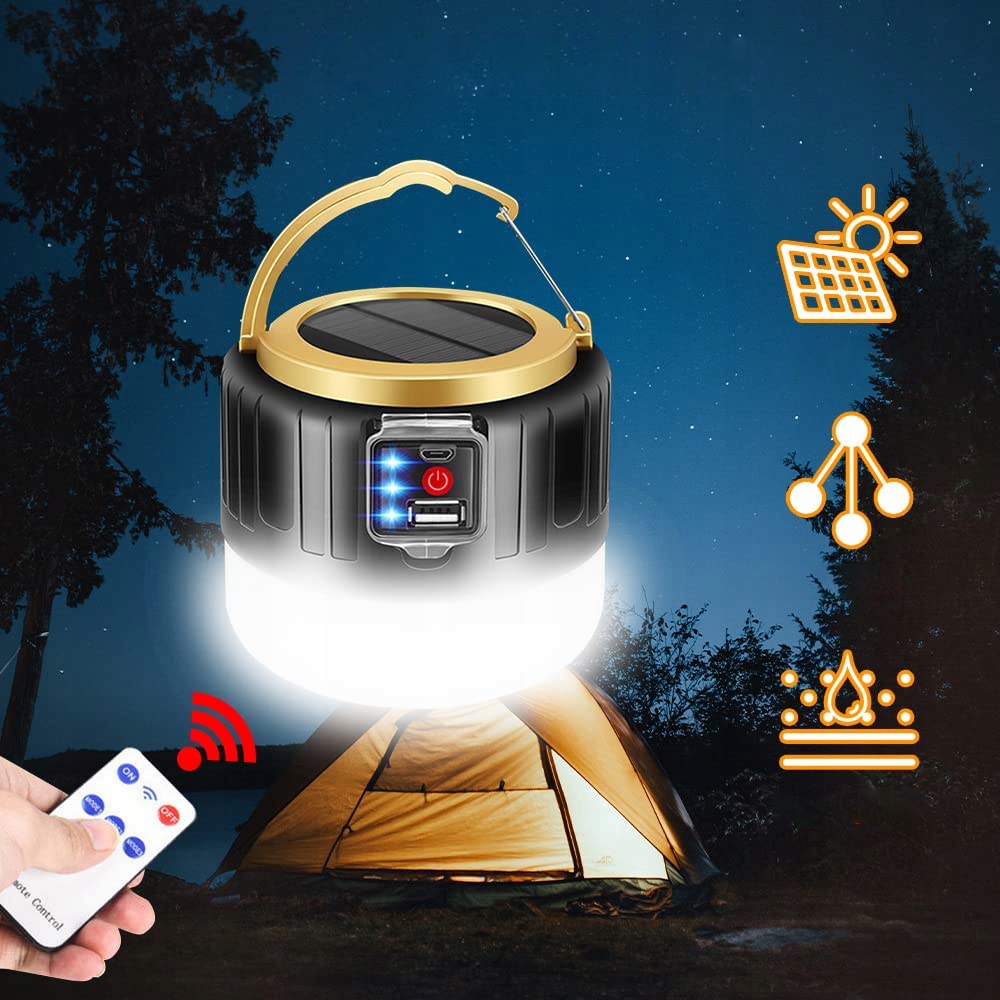 LAMPA LATARKA KEMPINGOWA LED SOLARNA BATERIE USB Marka inna marka