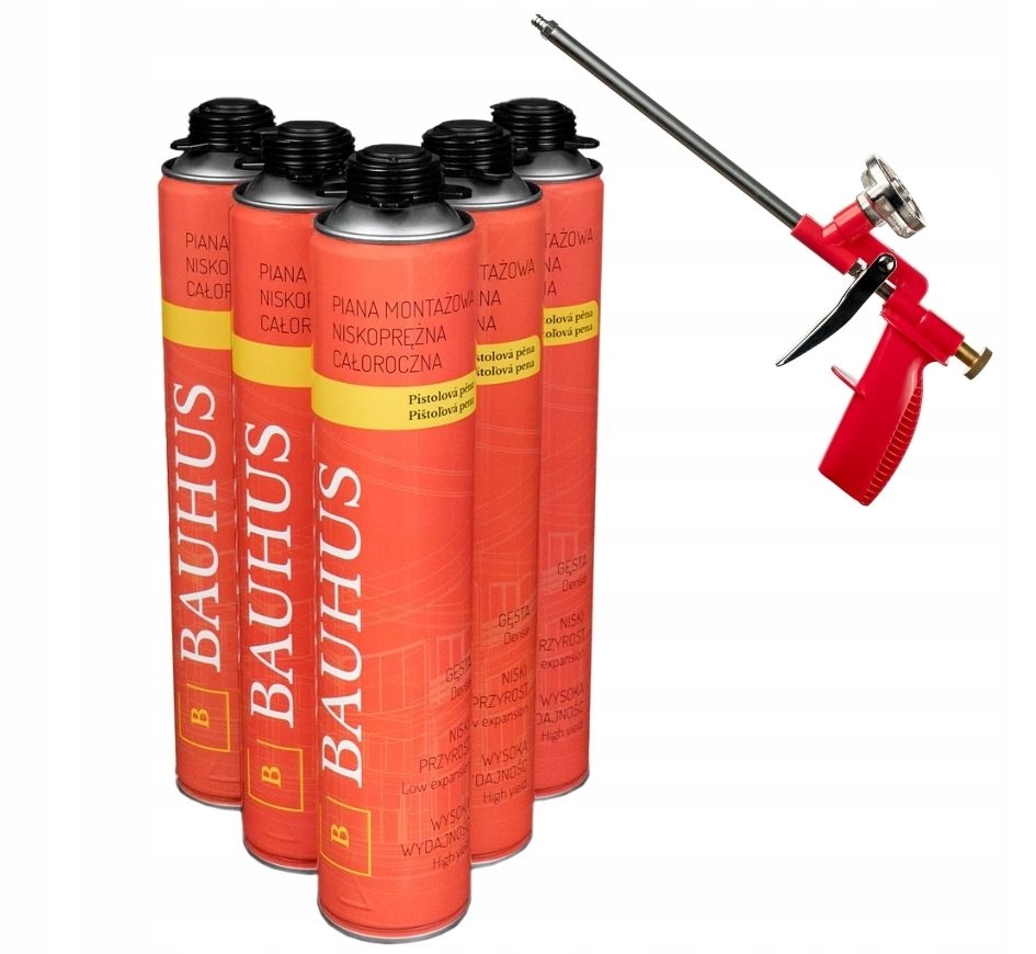 

Zestaw 5x Piana montażowa Pistolet Bauhus