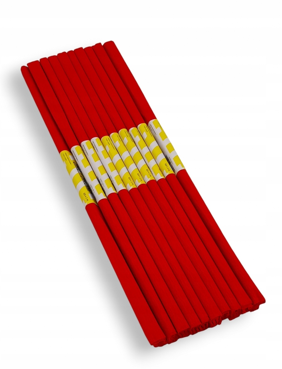 DUŻY ZESTAW DLA PRZEDSZKOLI 10X BIBUŁA 50X200 cm DO&DECO CZERWONA