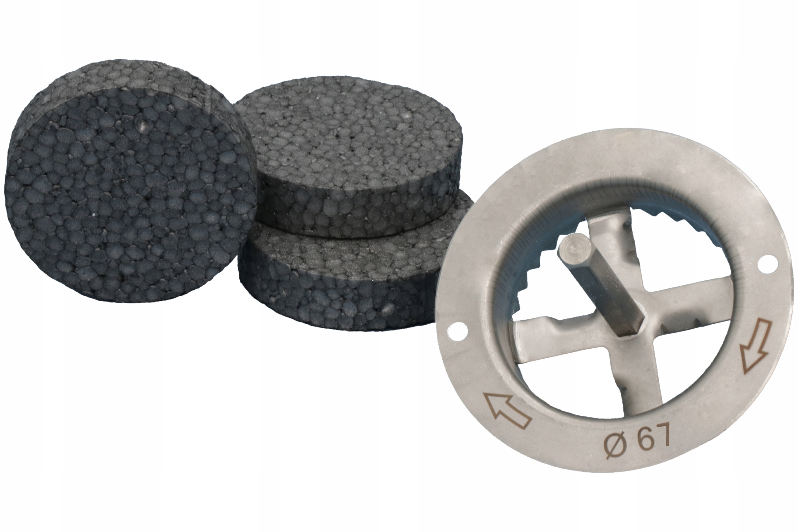 Polystyrenové Krytky Grafitové 67 Click 500 Fréza