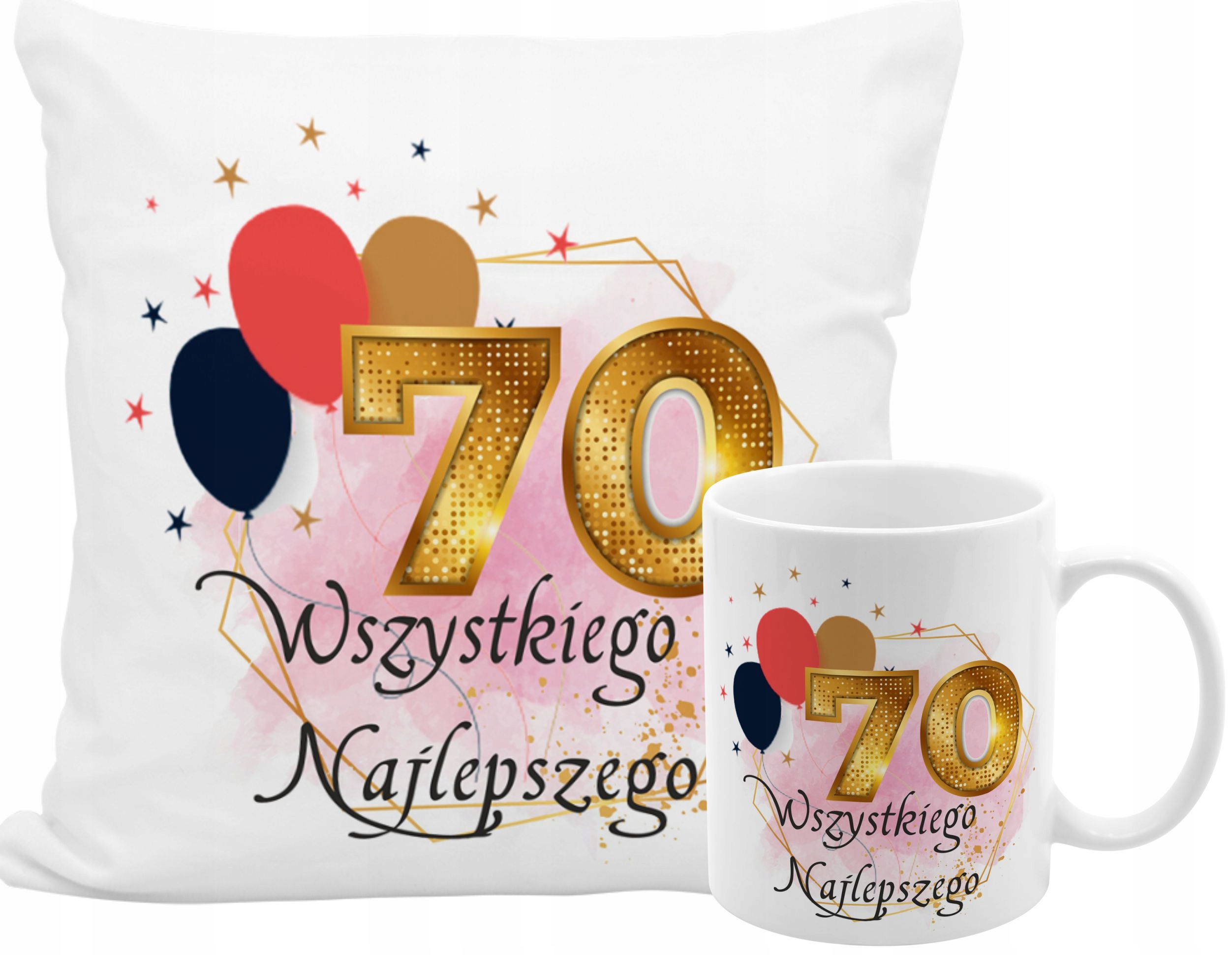 

Kubek poduszka 70 urodziny zestaw urodzinowy