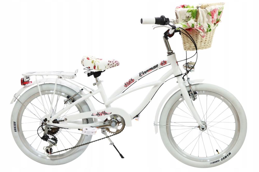 Piękny Aluminiowy Biały Rower 20 Cali beach cruiser dla dziewczynki 5-8 Lat