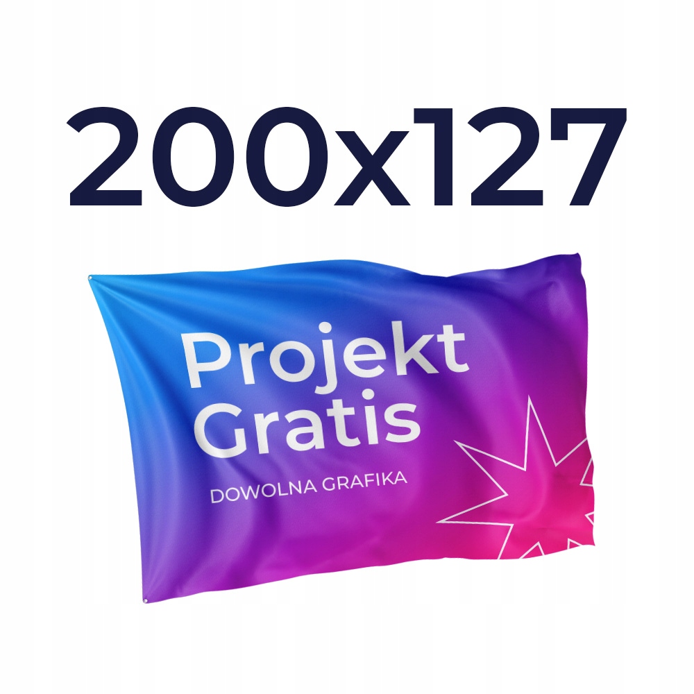 Flaga Dowolna Grafika 200x127cm Premium Mocna Producent Projekt