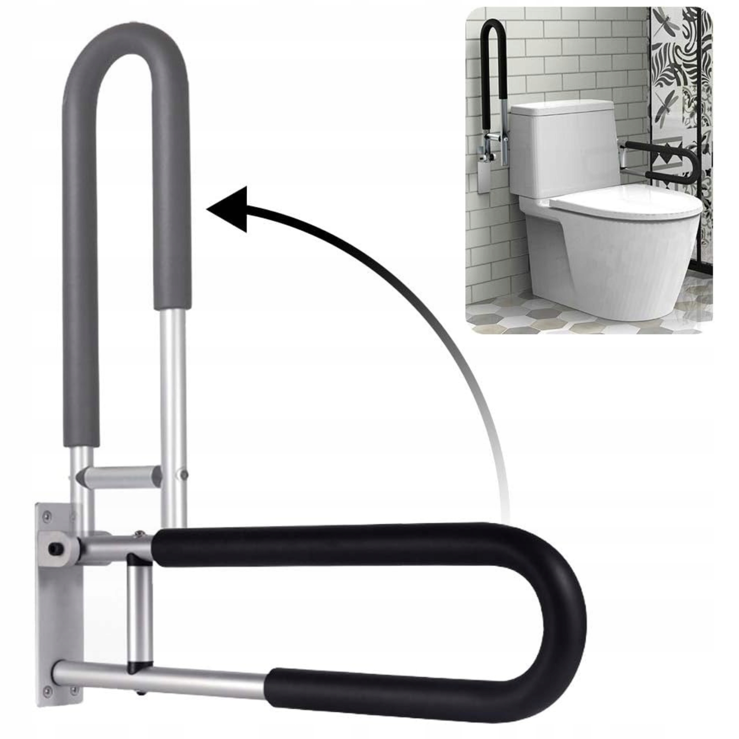 Uchwyt Łazienkowy Składany Poręcz Dla Osób Starszych 58 cm Do 100 Kg