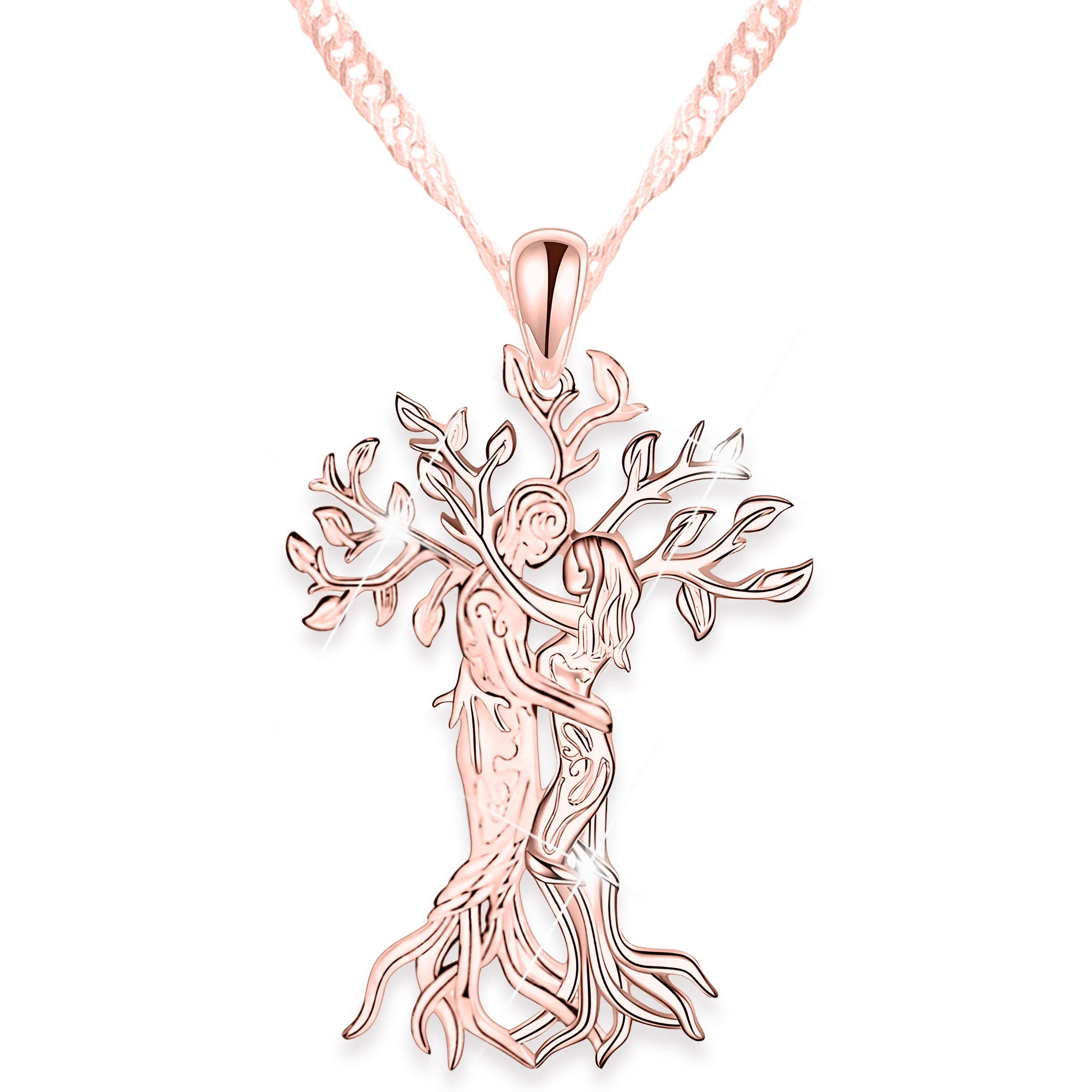 Náhrdelník Pozlacený Objetí I Love You Stromy Věčná Láska Stříbro 925