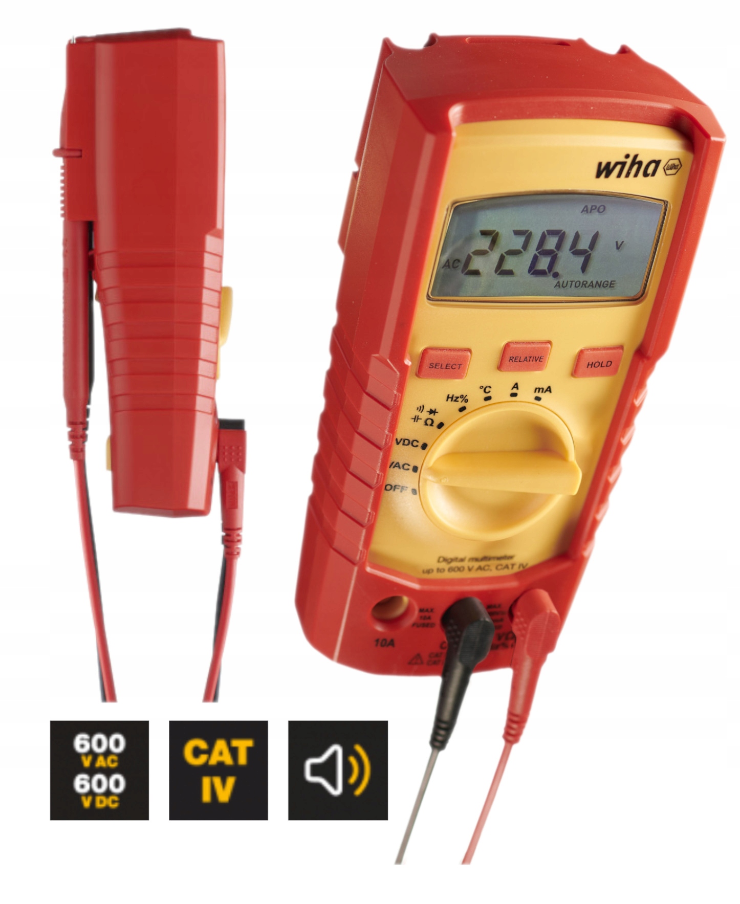 Wiha Multimetr cyfrowy do 600 V Ac, Cat IV 45218