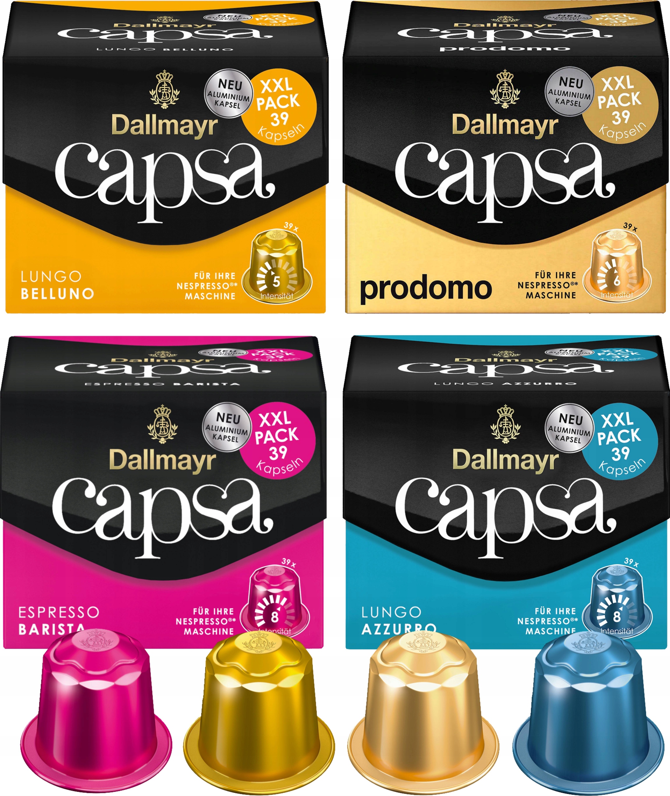 Levně Sada káv Dallmayr pro Nespresso 4 x 39 kapslí