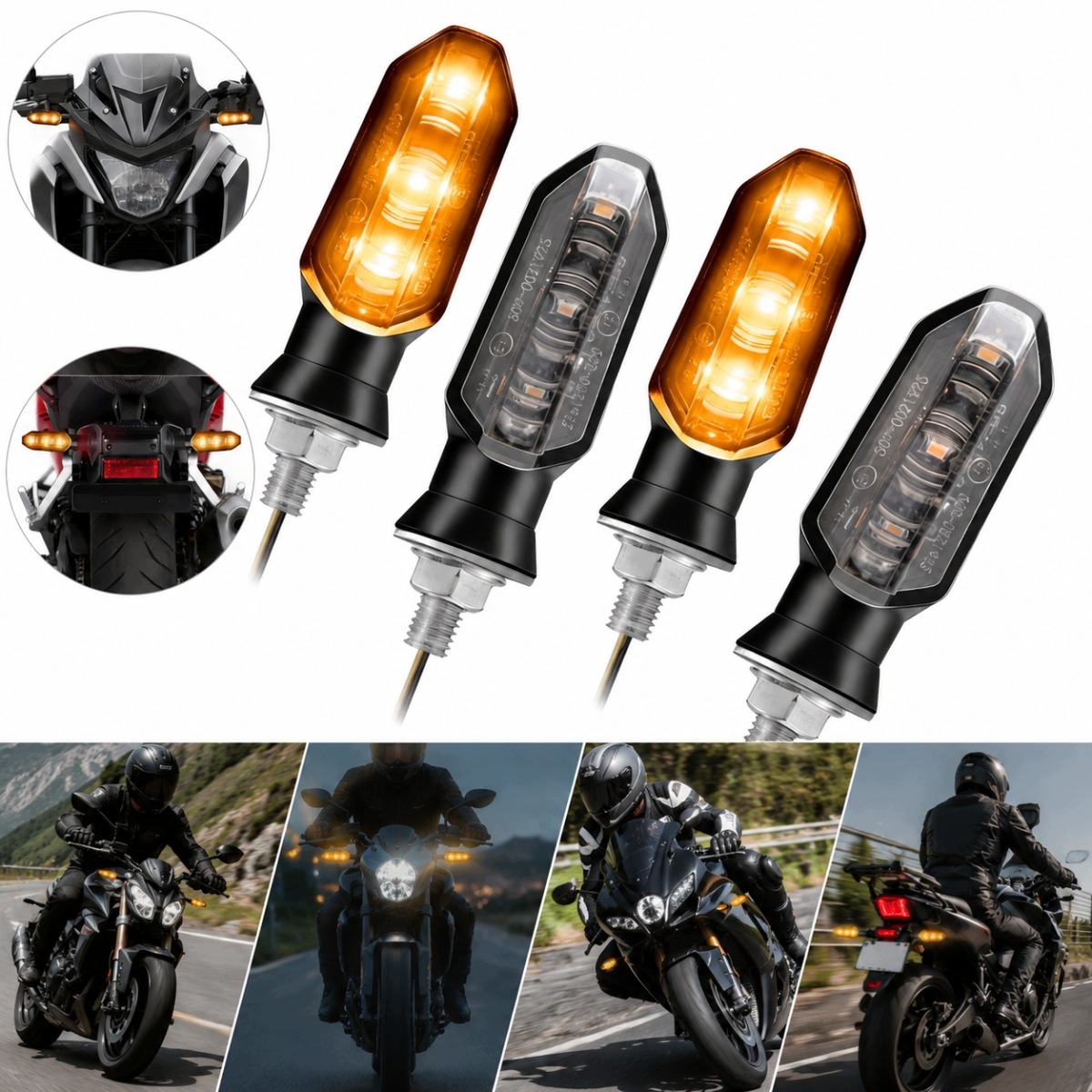Kierunkowskazy Led Motocykl Quad Skuter Kierunki Migacze 12V 4SZT