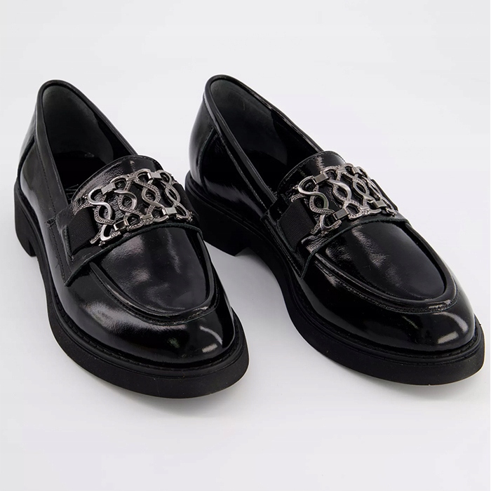 Venezia 0411904652 Blac černá 38 mokasíny lak