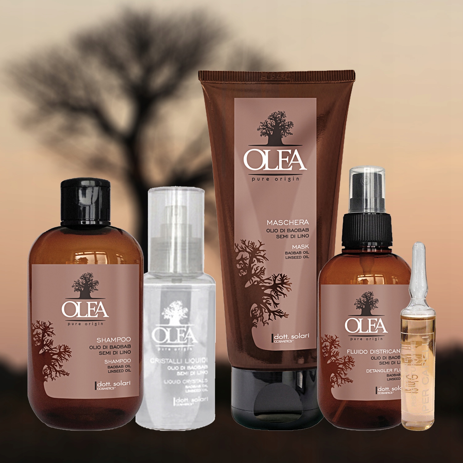 OLEA CIEKŁE KRYSZTAŁKI Z BAOBABEM I OLEJEM LNIANYM Pojemność 50 ml