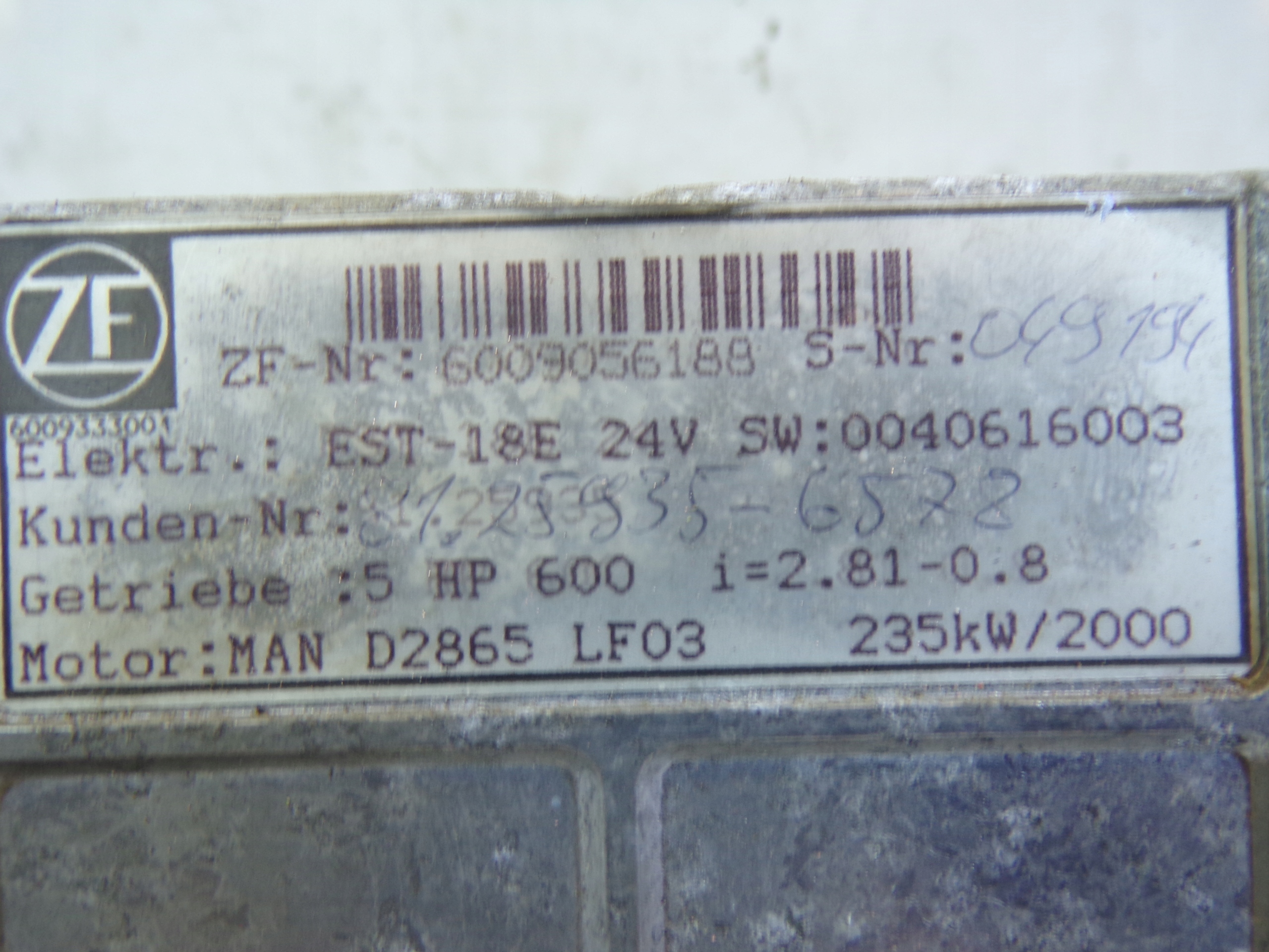 Bedienteil Getriebe getriebe BOSCH 0260001009 / 0501206727