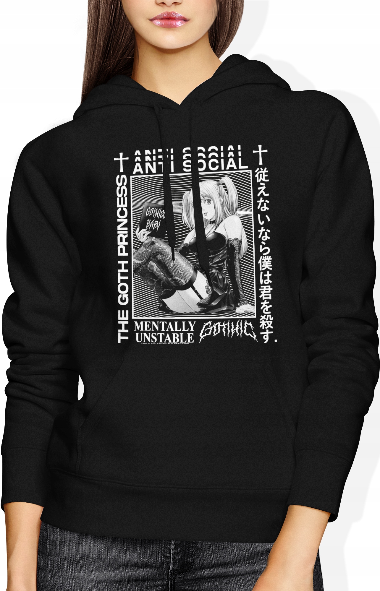 

Bluza Goth Gothic Damska Z Kapturem Rozmiar S