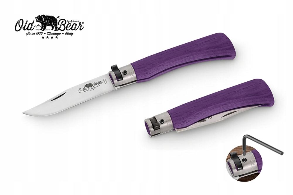 Nóż składany Antonini Old Bear Knf Purple L Satin Stainless
