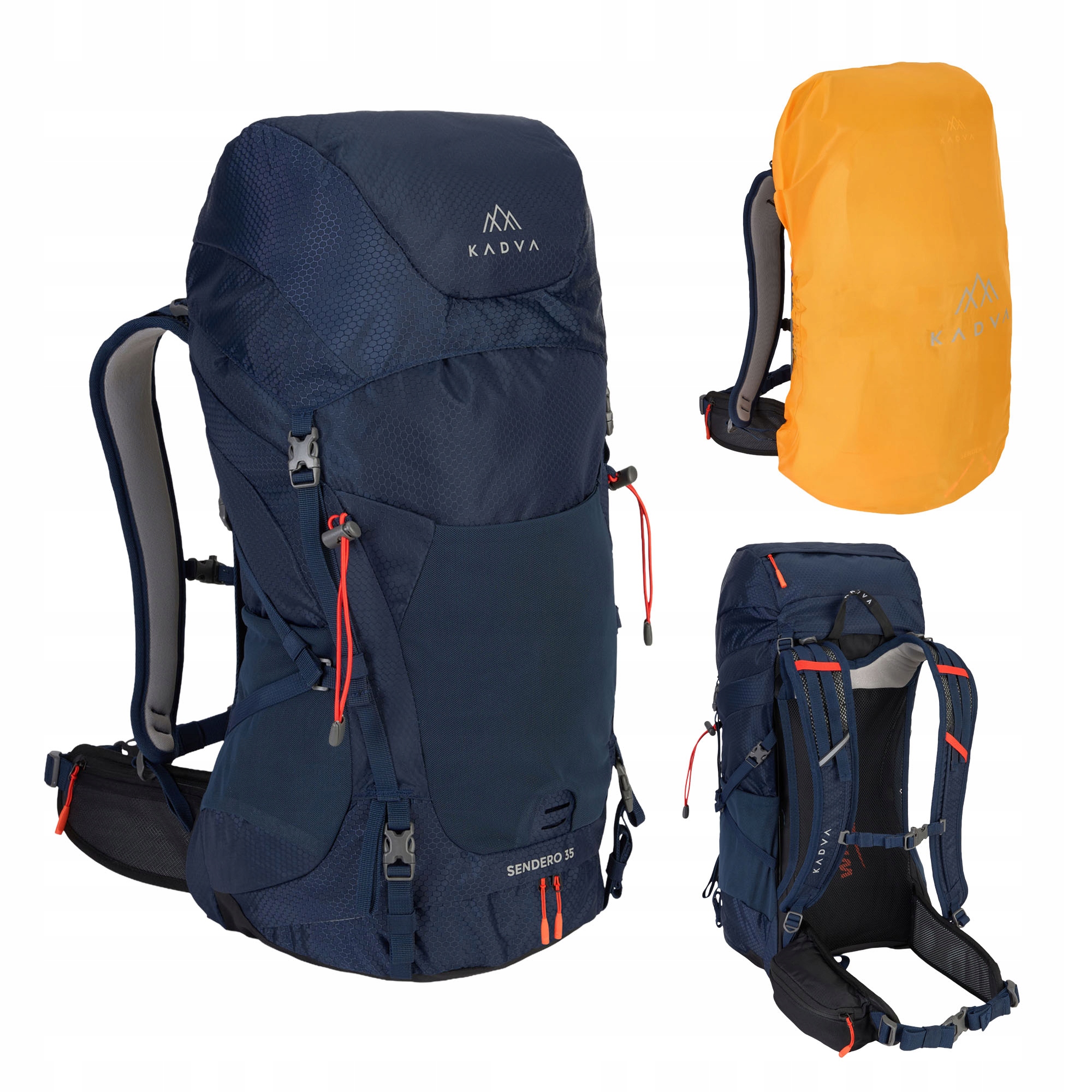 Plecak Turystyczny Kadva Sandero 35l Niebieski Górski Trekkingowy Pokrowiec