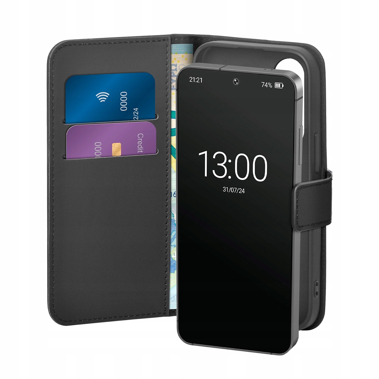Etui z ekoskóry Puro Booklet Case z klapką i portfelem do Samsung Galaxy