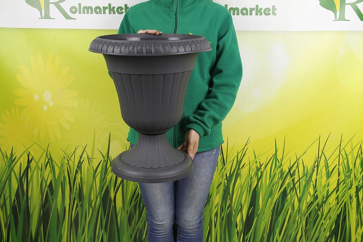 OGRODOWY Gazon doniczka do ogrodu antracyt 42cm DONICA KWIETNIK NA NODZE Kod producenta 0084-014