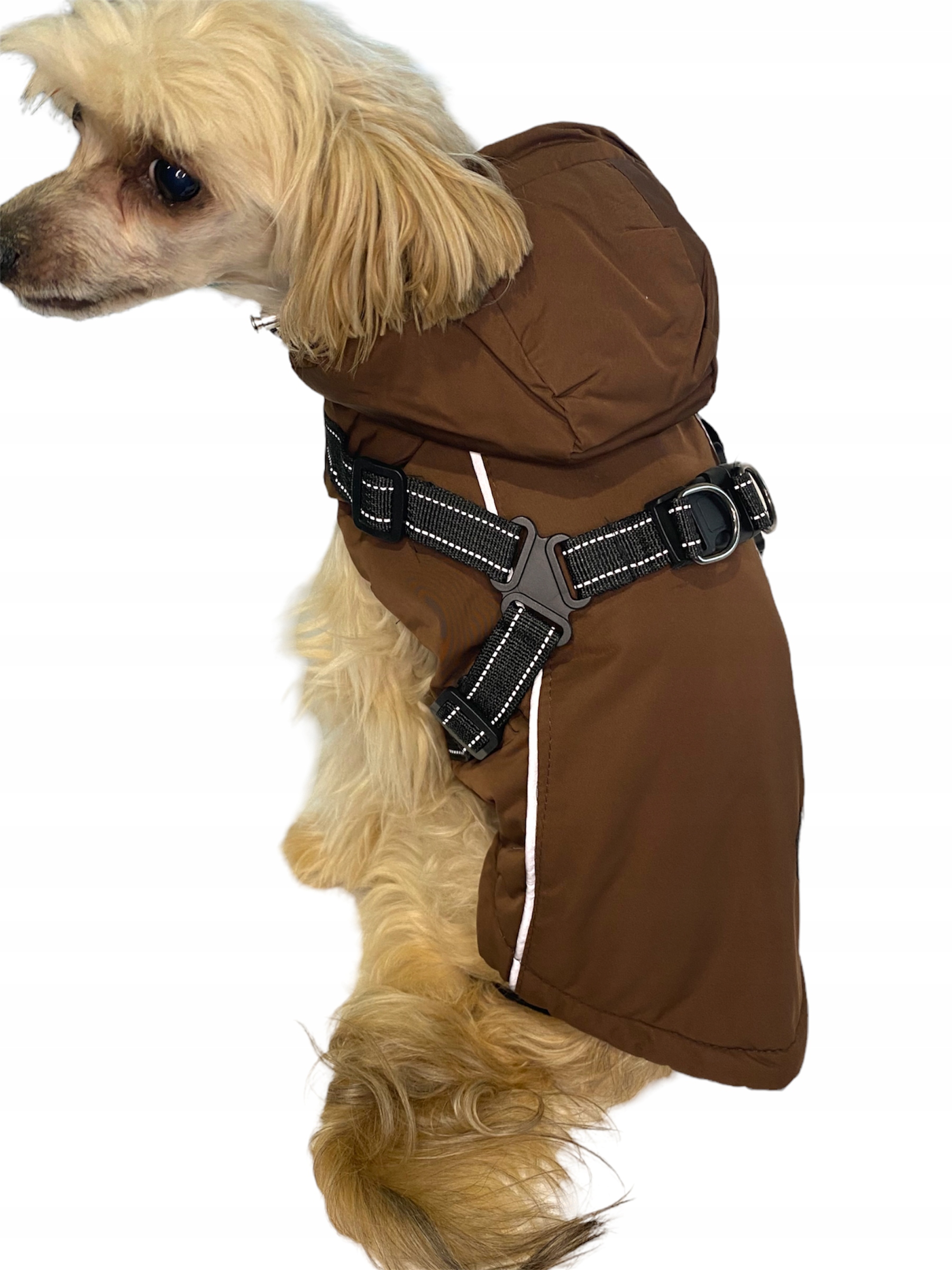 

Kurtka Zimowa Dla Psa Ciepła Szelki Z Kapturem L