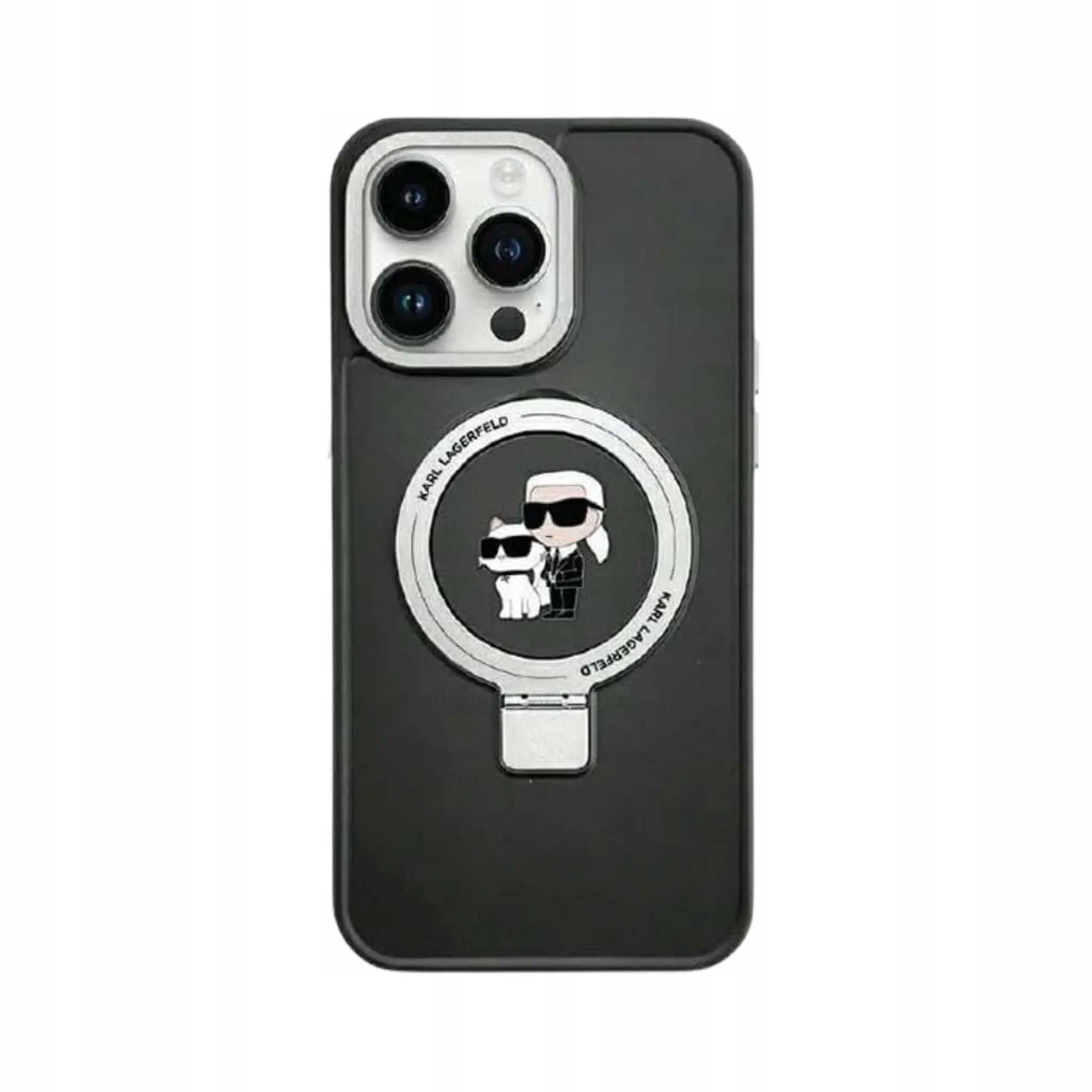 Karl Lagerfeld Karl &amp; Choupette Etui MagSafe, czarne iPhone 15