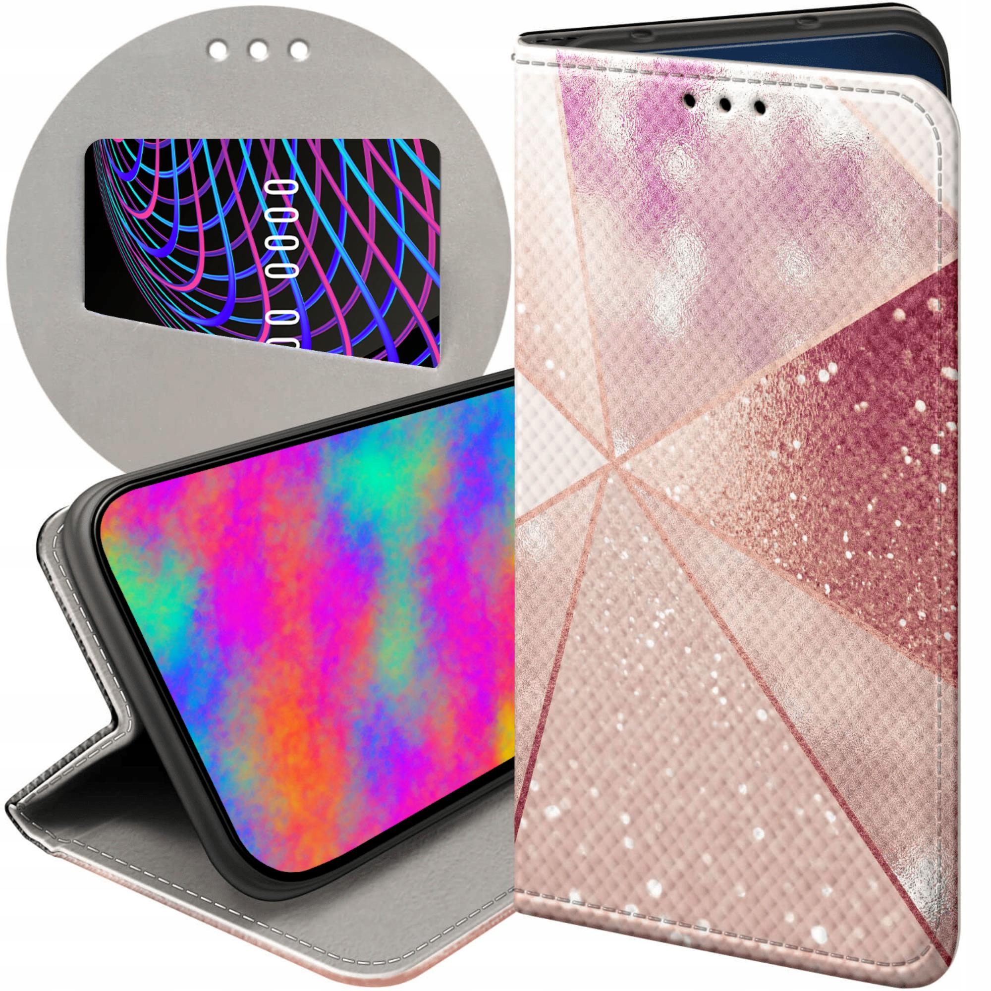 Etui Z Klapką Do Oppo RENO13 F 4G 5G Różowe Złoto Róż Futerał Case