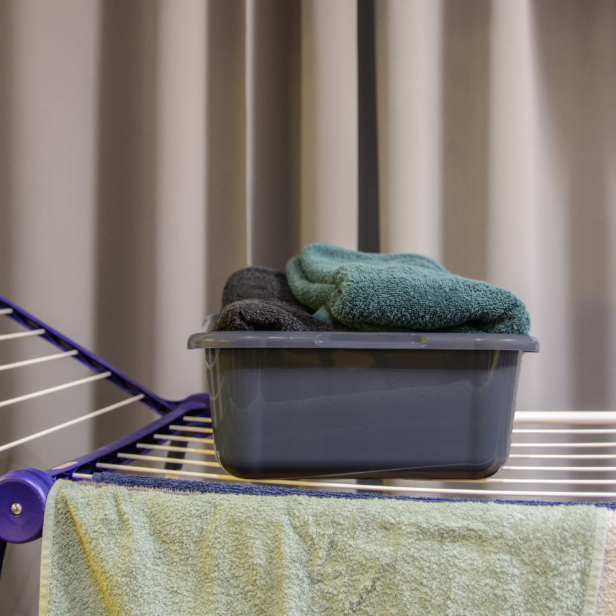 MISKA KWADRATOWA PLASTIKOWA 12L CIEMNY POPIEL MIEDNICA DUŻA UCHWYTY Marka Kadax