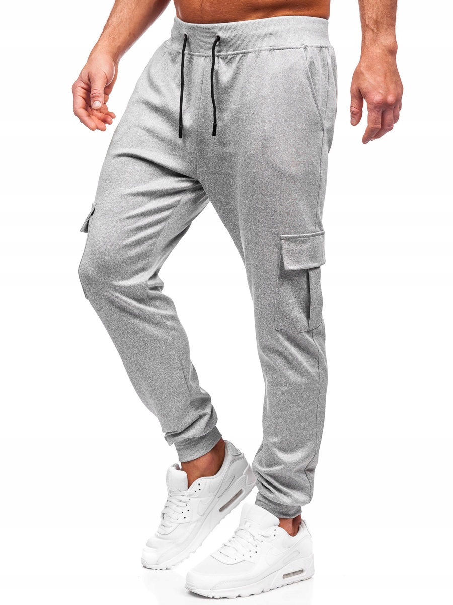

Spodnie Dresowe Bojówki Szare 8K1130 DENLEY_2XL
