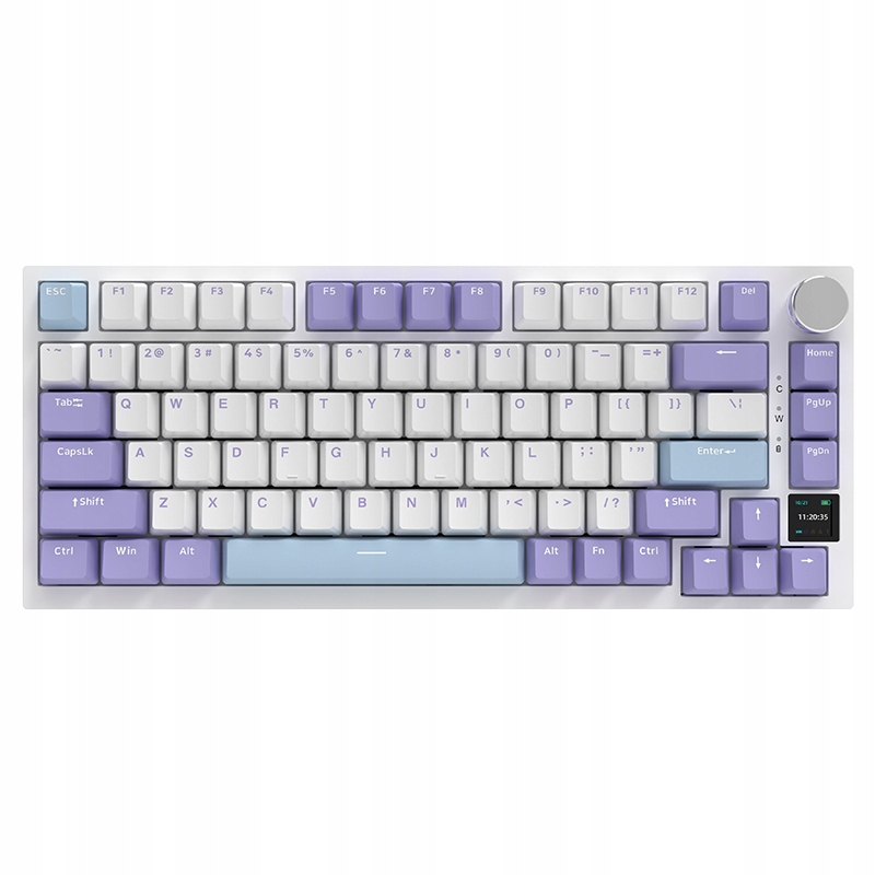 Mechanická klávesnice Ajazz AK820 Pro bezdrátová, bílá-fialová, Rgb