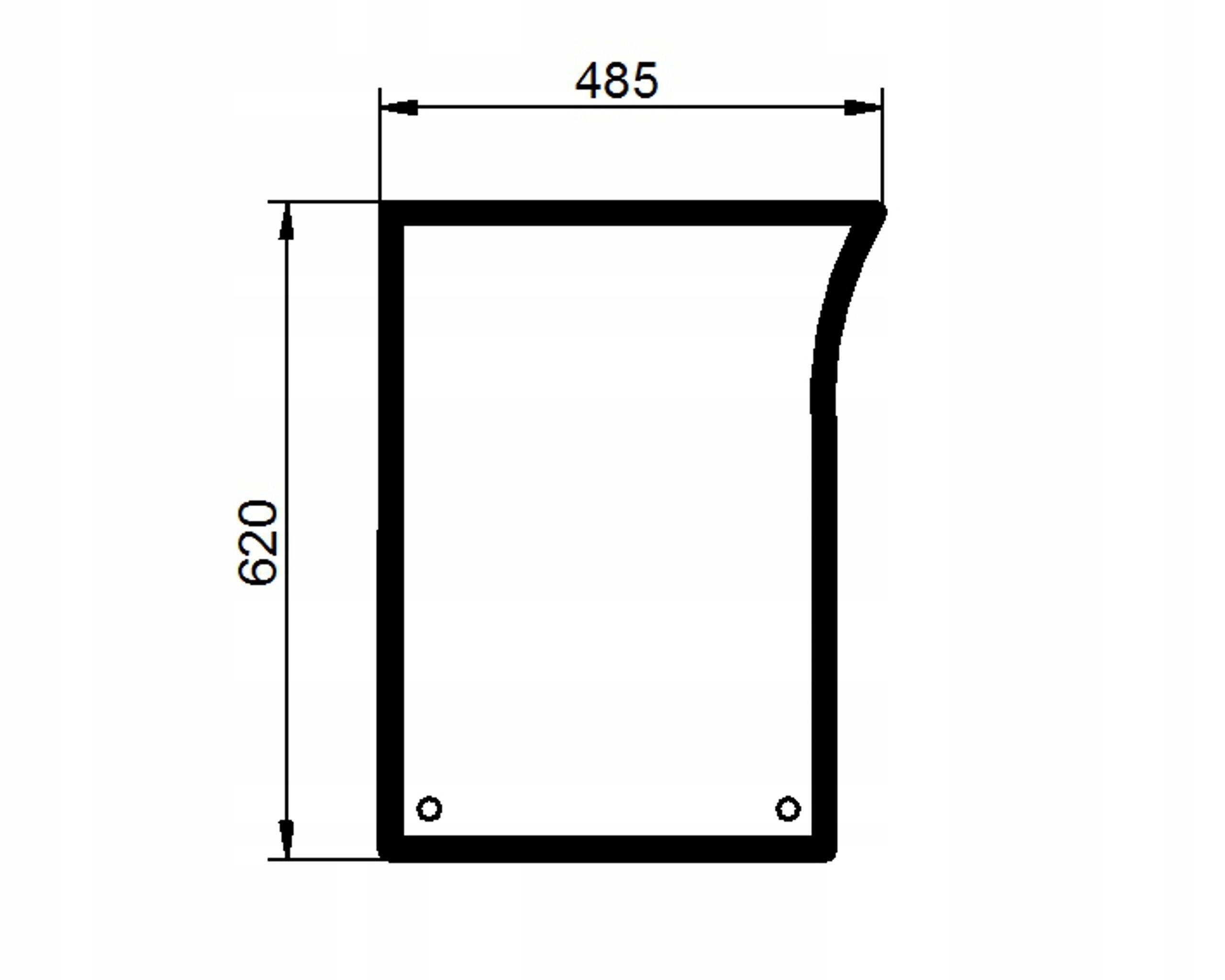 sklo John Deere 7000 přední spodní pravé