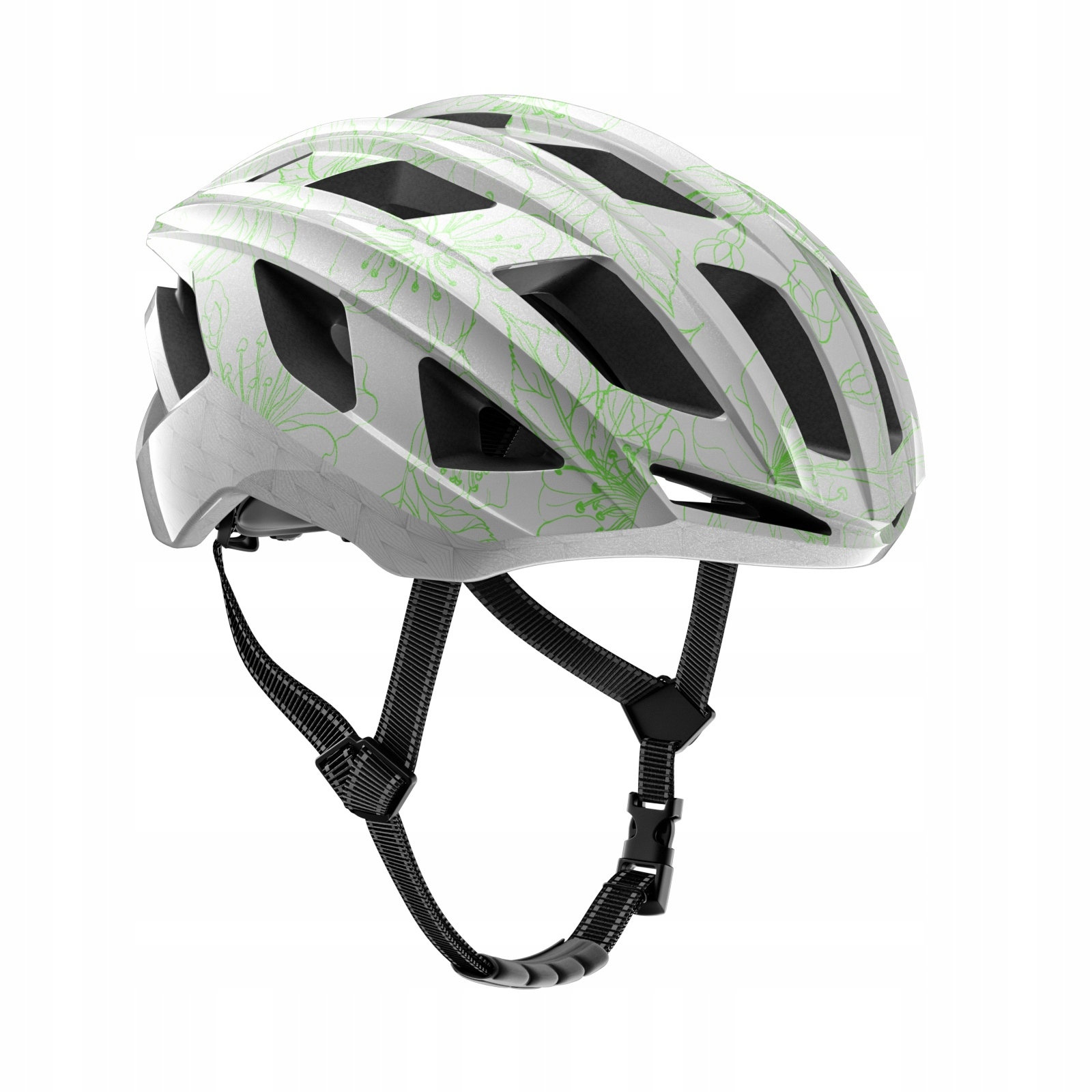 Kask rowerowy lekki wentylacja regulacja M 54-57cm Enlee RS-997 biały wzór