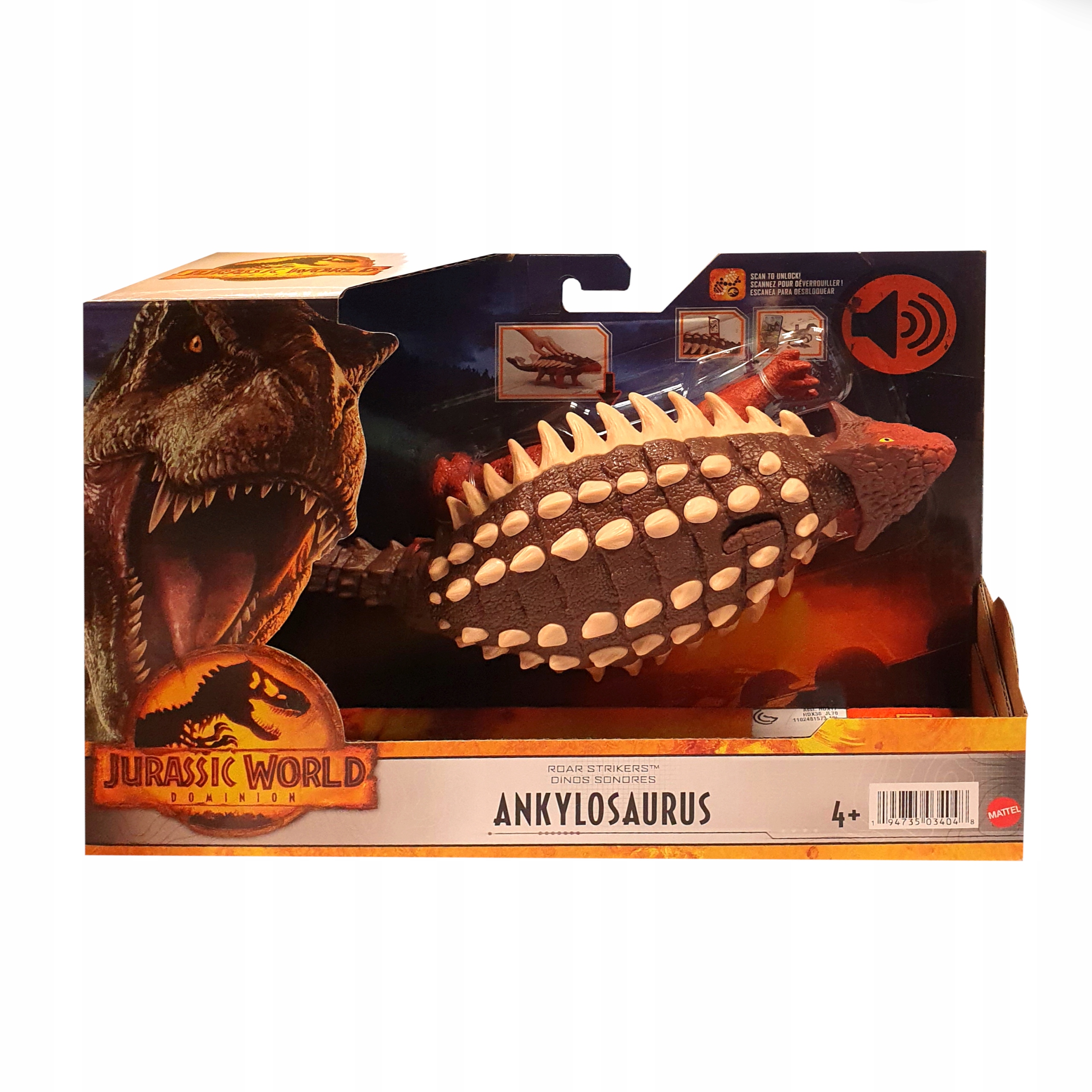 Mattel Jurský svet Ankylosaurus HDX17 HDX36