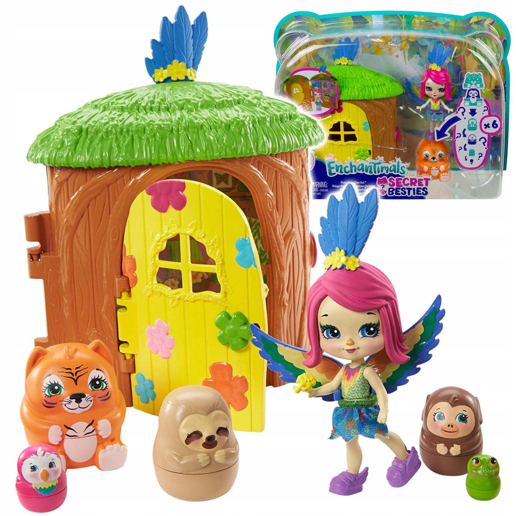 

Enchantimals Peeki Parrot niespodzianka GTM49