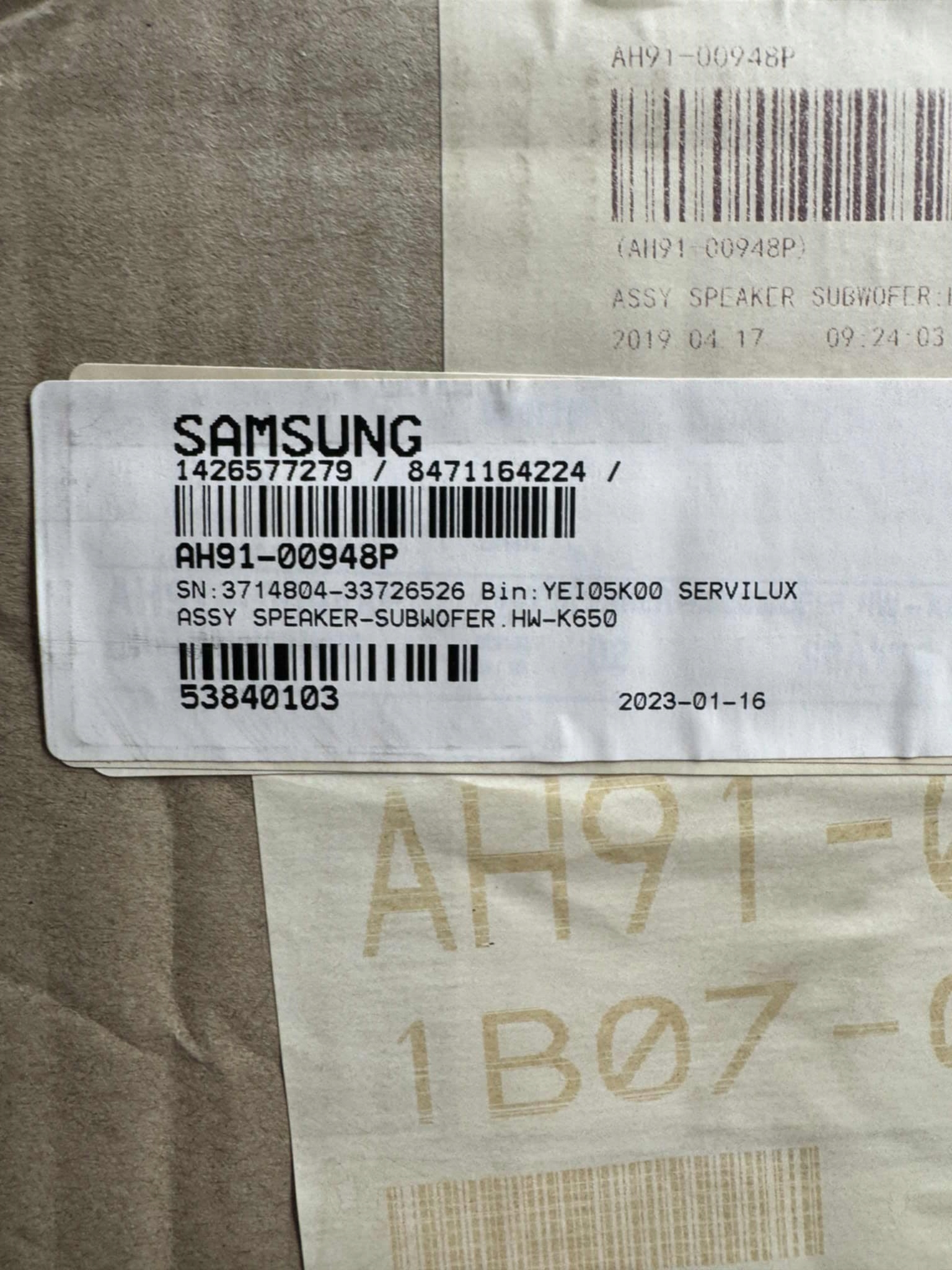 Subwoofer Samsung AW91-00948P