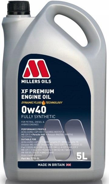 Olej silnikowy Millers Xf Premium 0w40 5L