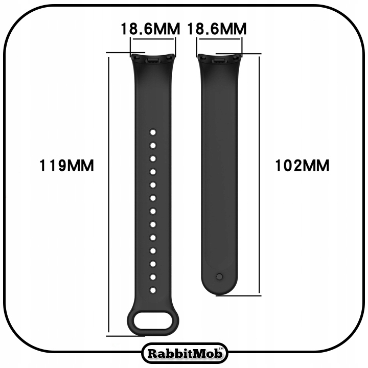 Pasek opaska wymienna RabbitMob do Xiaomi Mi Smart Band 8/9/10 | Niebieski Materiał silikon