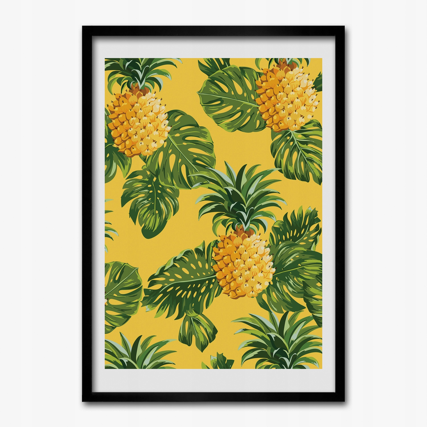 Obraz v ráme na stenu Ananás listy palmy 50x70