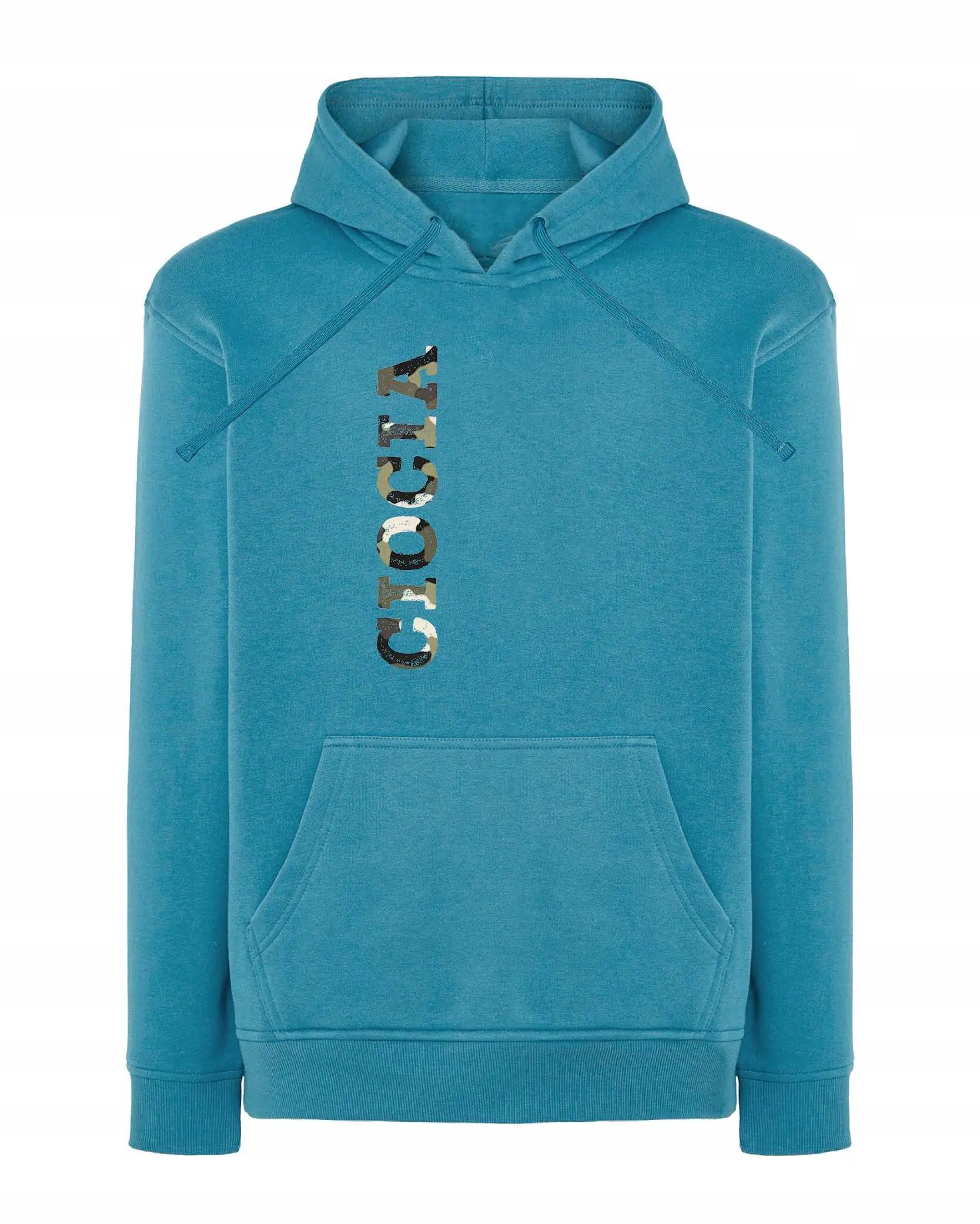 Mikina s kapucí pro tetu Vojenský Nápis Světle modrá L